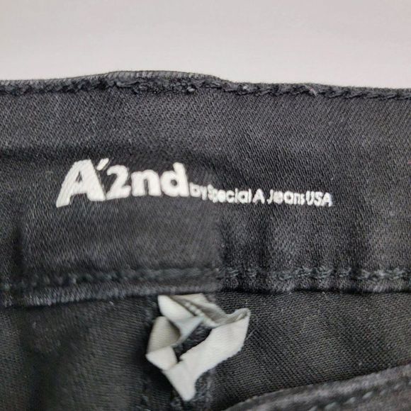 Special A A'2nd Destressed Ankle Skinny Jeans Size 3 Dark Wash Black Denim 26X27 - Picture 4 of 10